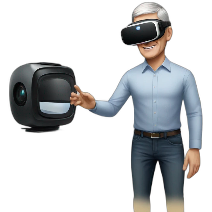 tim cook with VR emoji