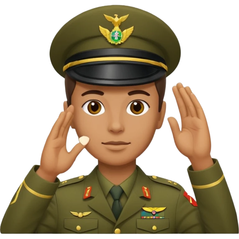 É PRA FAZER O UNIFORME DO **EXÉRCITO BRASILEIRO** NESSE SOLDADO FAZENDO CONTINÊNCIA  emoji