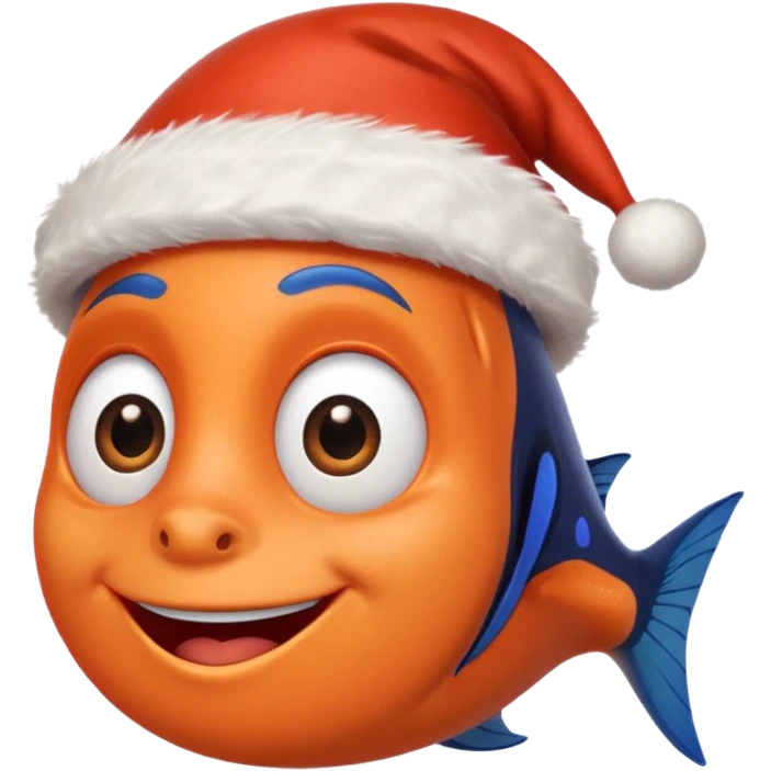 Dory wearing a santa hat emoji