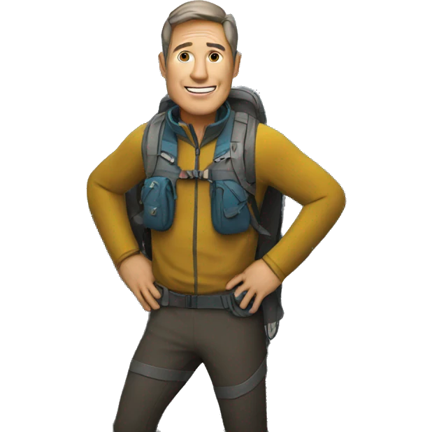 Man is Trek on Mountain emoji