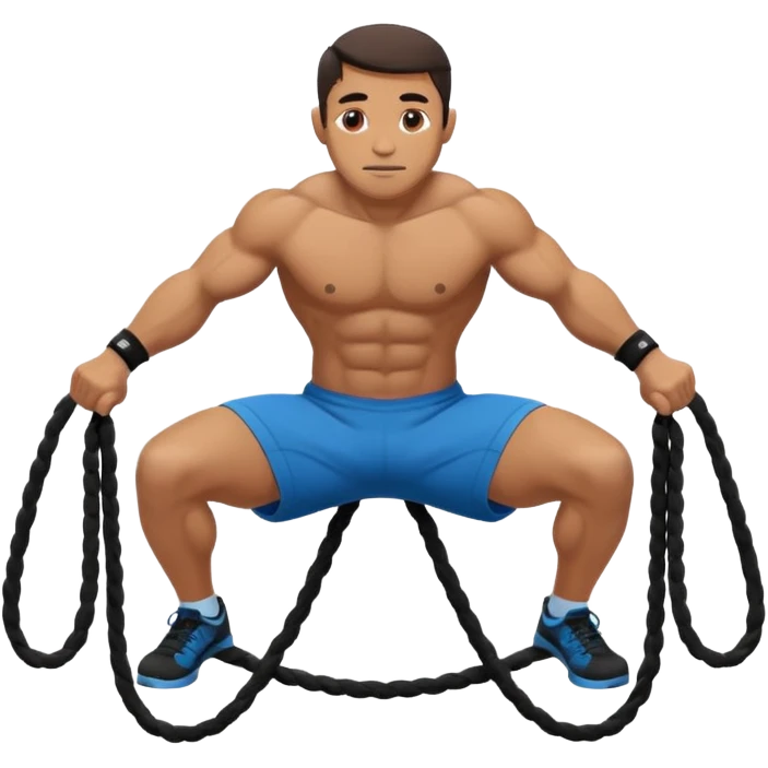 man doing Plank Waves in a crossfit training , with ropes emoji