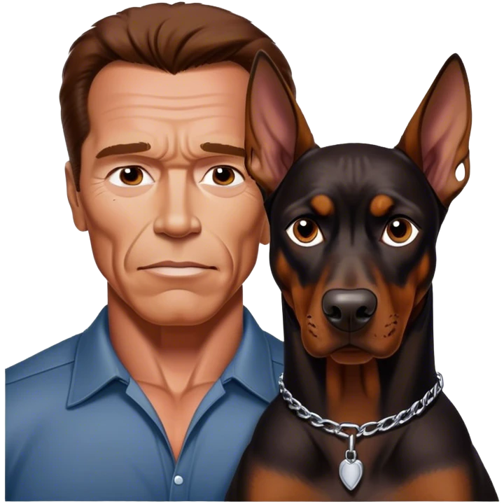 Arnold Schwarznegger with Doberman emoji