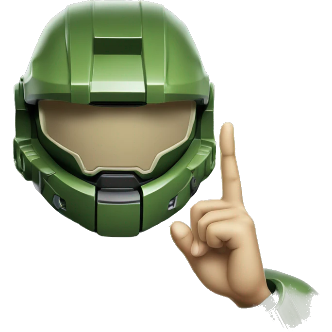 Master Chief raising ring finger  emoji