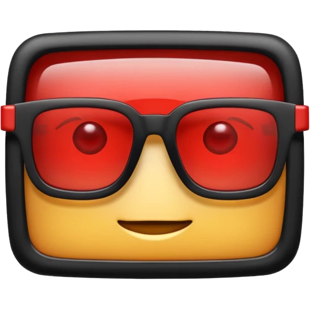square glasses with red lenses emoji