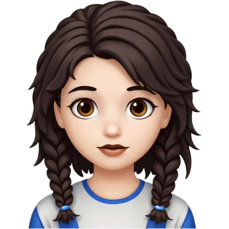 Oreo saçlı kız beyaz tenli kahve kaşlı emoji