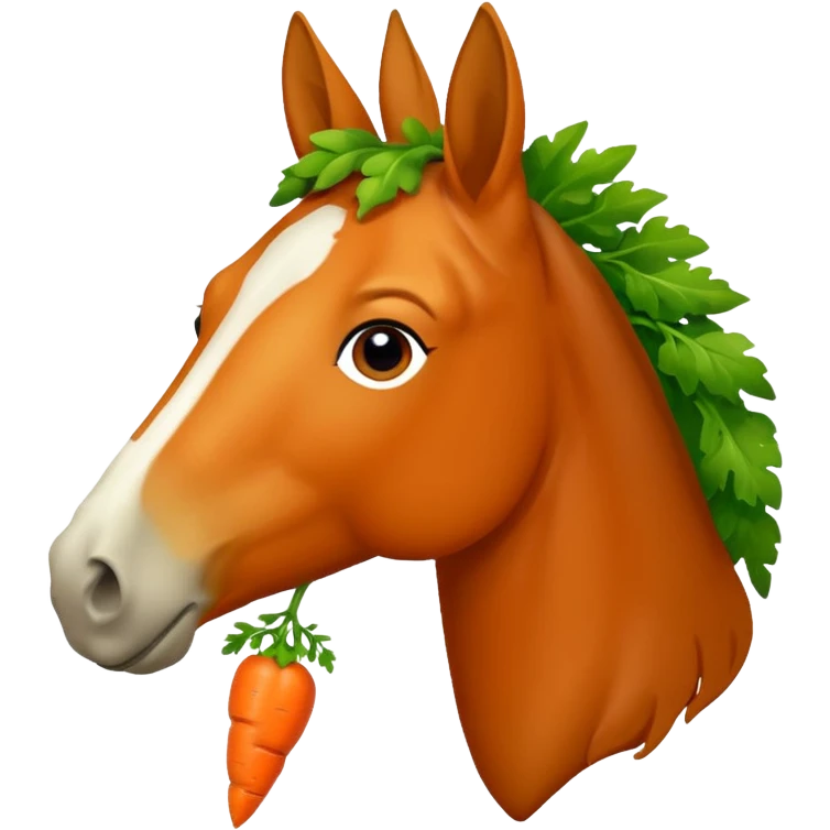 Horse eating carrot emoji