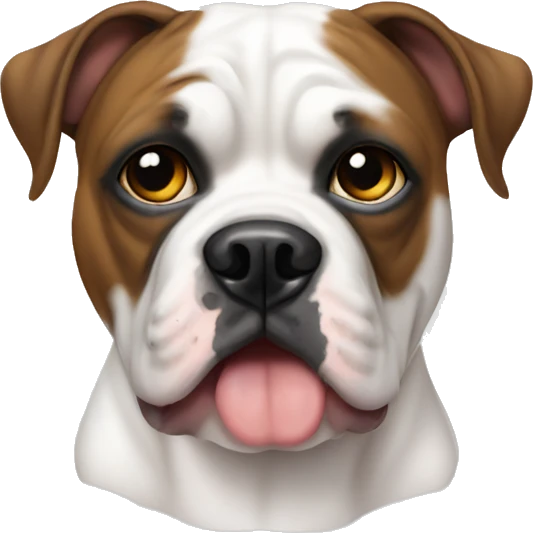 American bulldog with spot left eye emoji