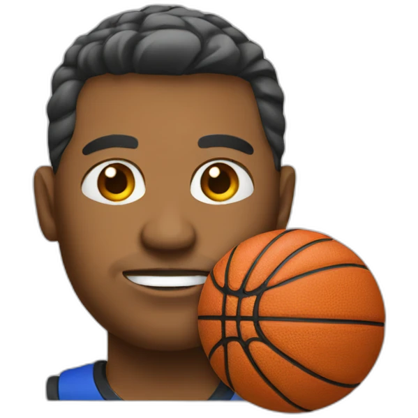 coach with basket ball  head emoji