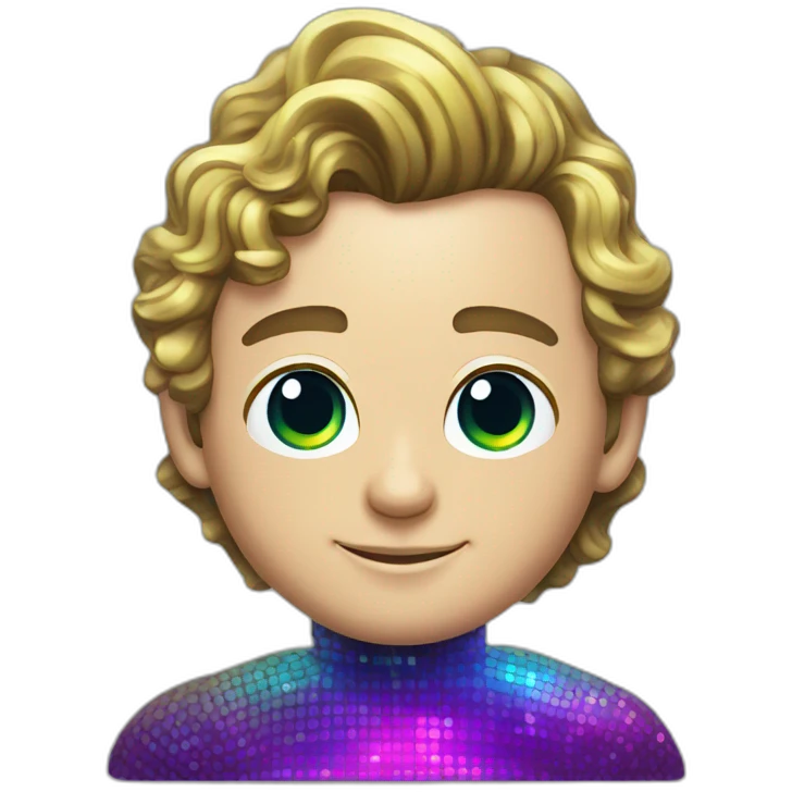 Fancy disco futuristic Jonathan Toews in rainbow bubble emoji
