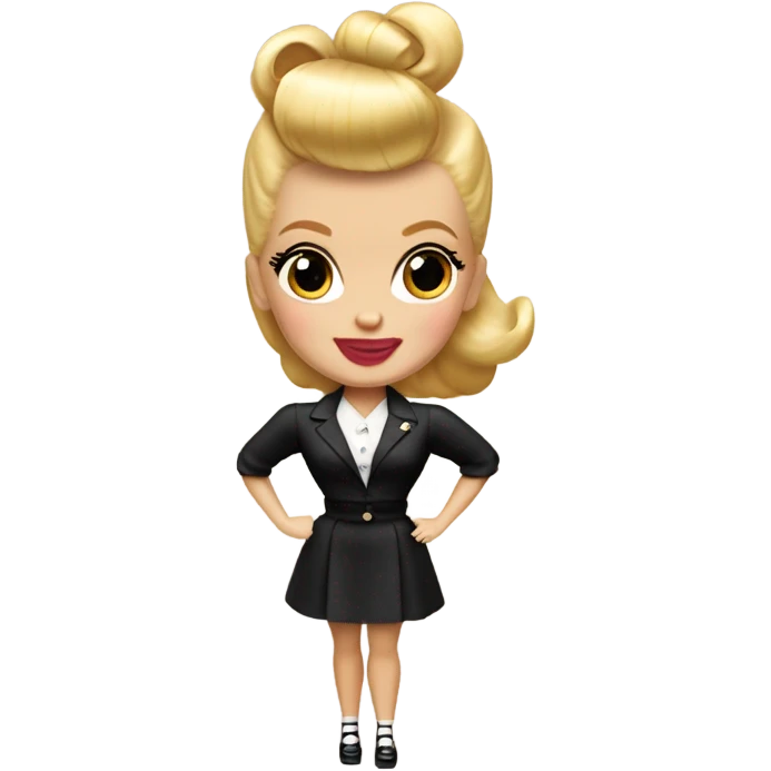 1940's blonde Barbie with victory rolls hair emoji