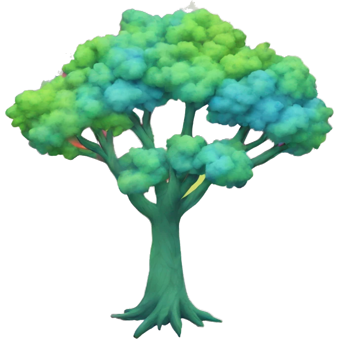 Tie dye tree emoji