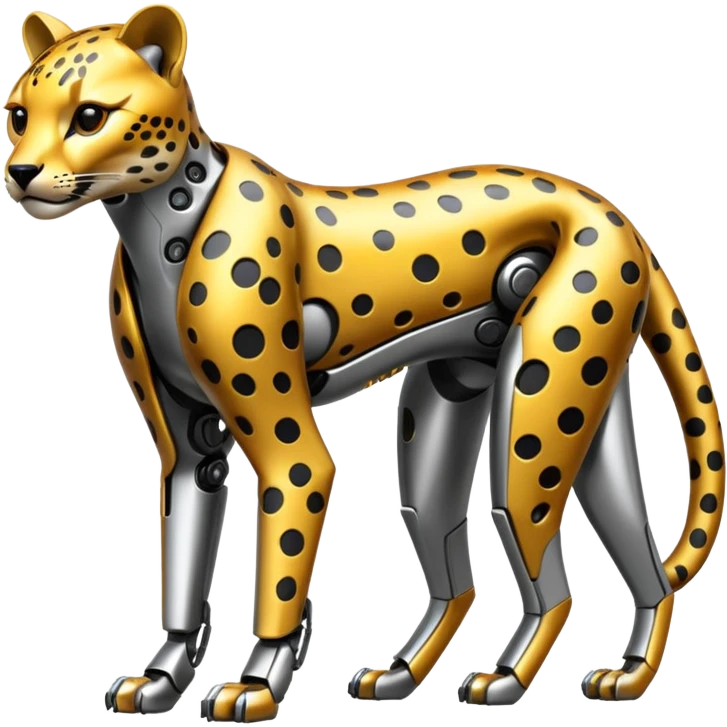 Shiny advanced futuristic Cyberpunkcl cheetah (full body) emoji
