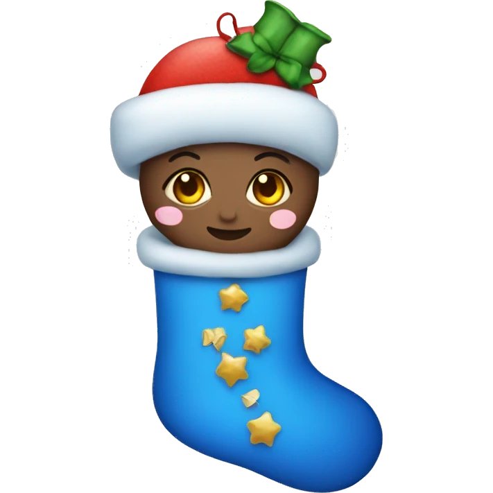 Blue coquette stocking emoji