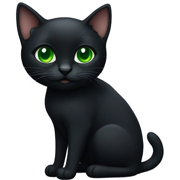 Black cat with green eyes emoji