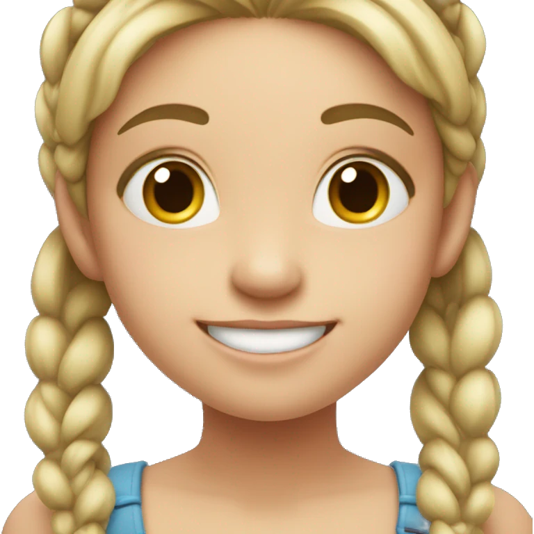 happy girl with a smile with pigtails emoji