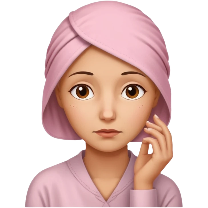 I want an emoji of a woman with cancer thinking emoji