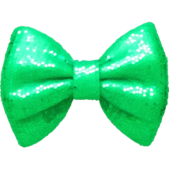 Sequin mint green bow emoji