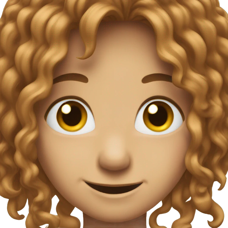 crazy smile with brown heair emoji