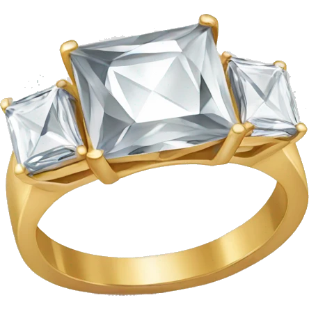 Square Diamond ring  emoji