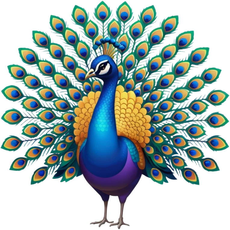 i want a peacock, multiple colors, relatively abstract, bright gradient. art deco style emoji