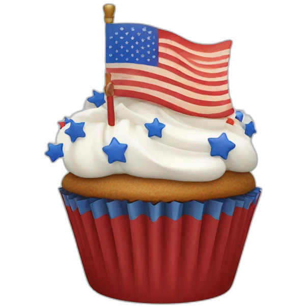 Happy Fourth of July cupcake emoji