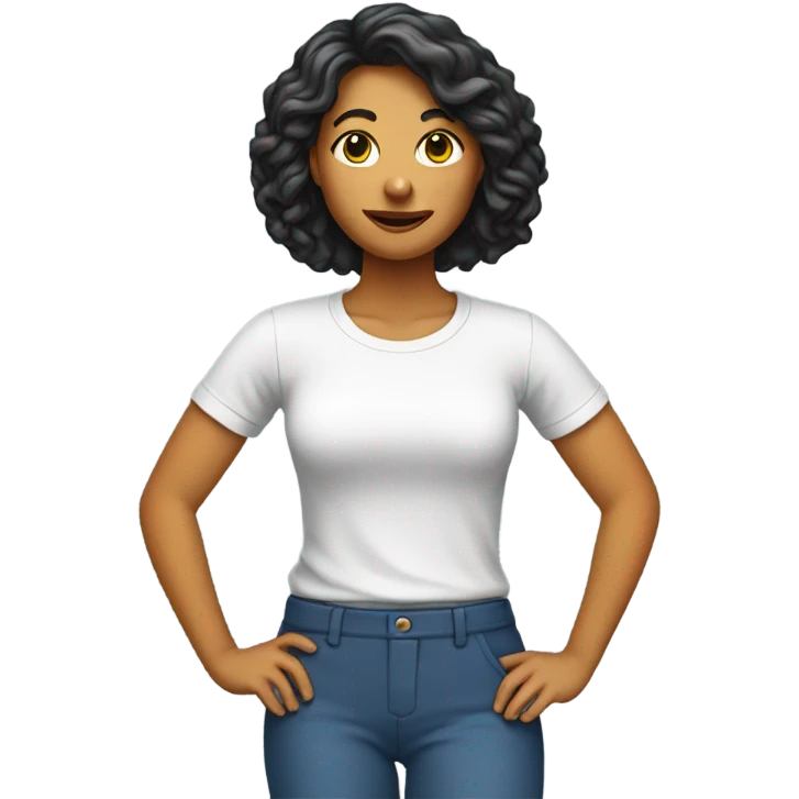 lady's body in tshirt and slacks emoji