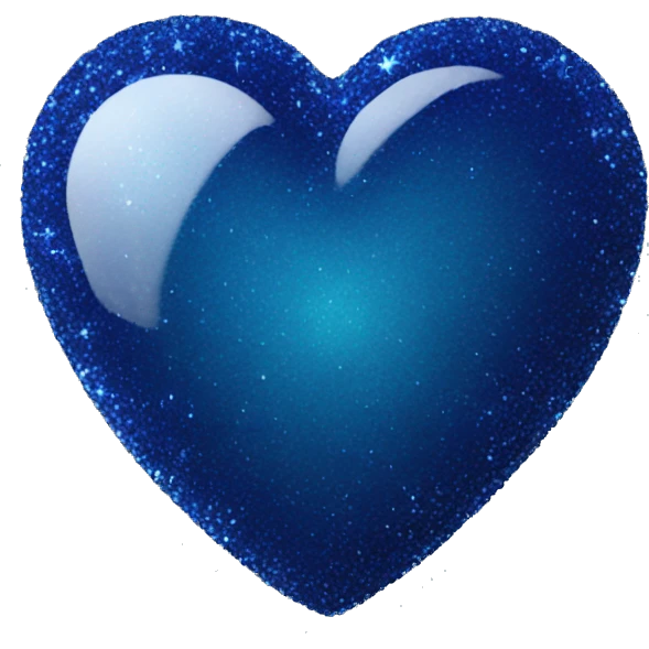 Dark blue sparkly heart emoji