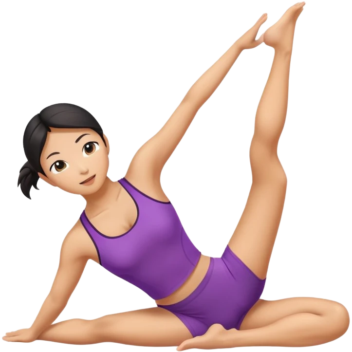 asian female stretching emoji