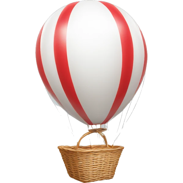  white static balloon with red basket emoji