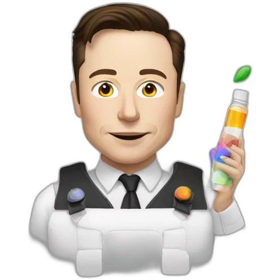 elon musk doing drugs, for educational purposes only, inclusiveness and positive, LGTBQ+ emoji