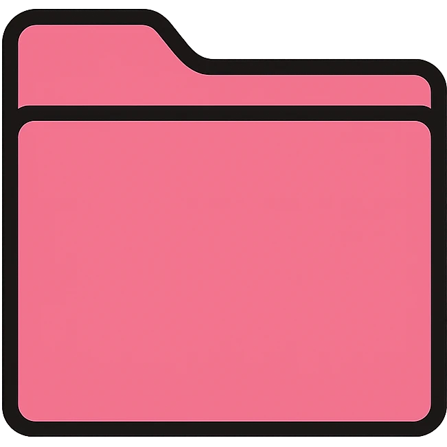 Pink document folder with a tab on top, professional office style emoji