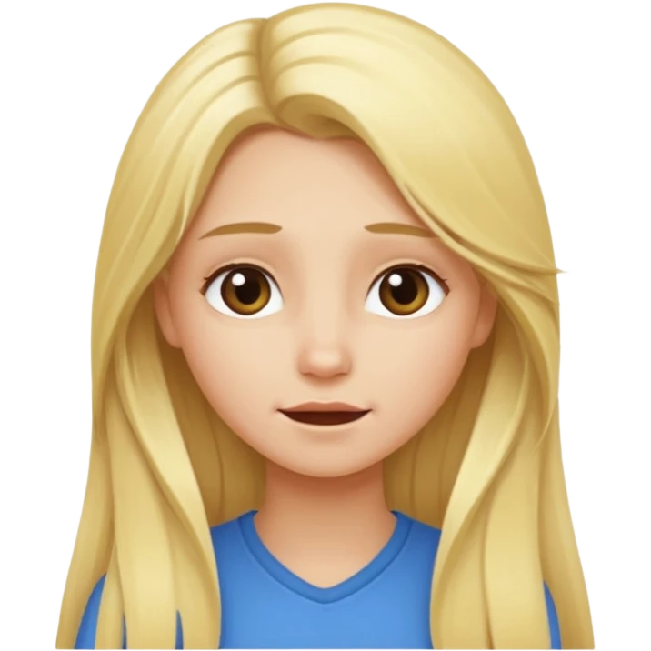 Blonde girl with long hair emotions emoji