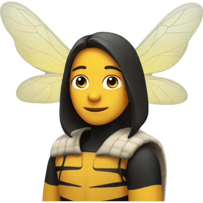 Human and bee wings emoji