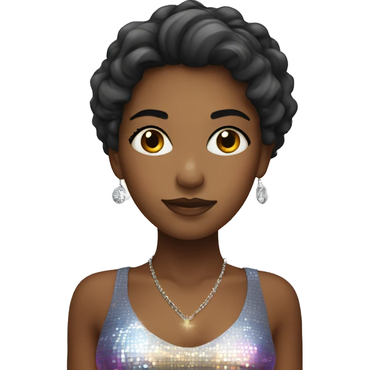 Girl in disco with beautifull face  emoji