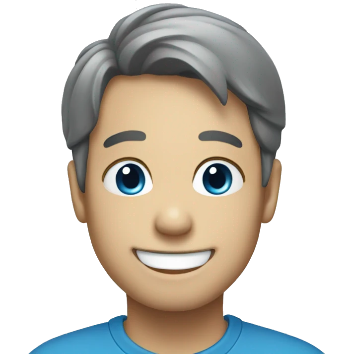 original smile emoji in blue color emoji
