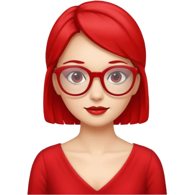 red glasses and red dressed woman emoji