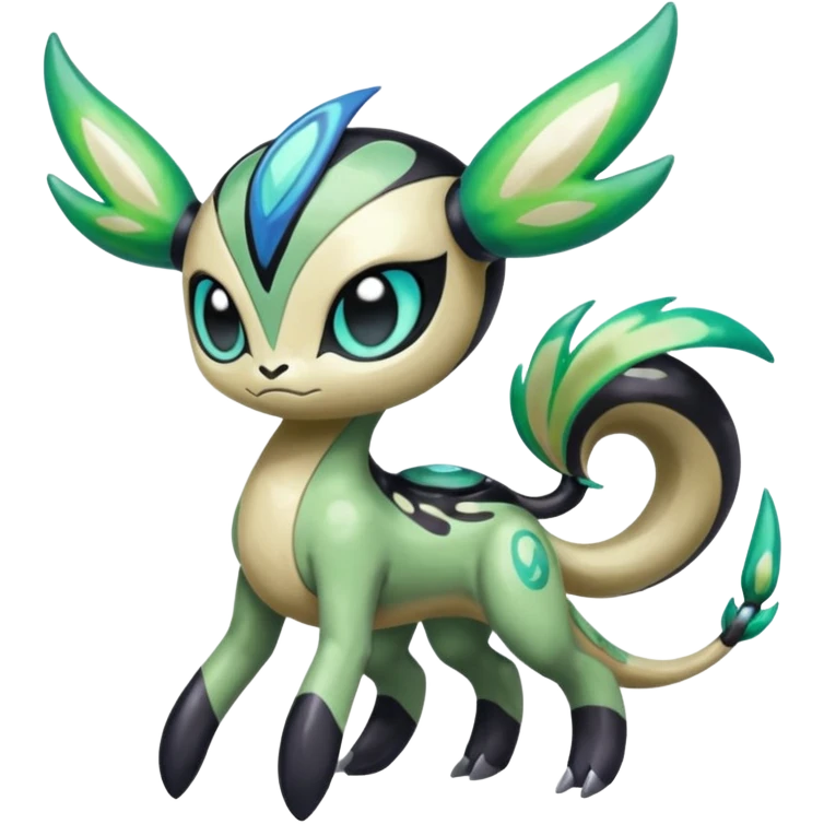 Colorful Shiny Edgy Cool Badass Painted Splashed Exotic Meloetta-Palkia-Virizion-Venom-Stitch-Fakémon-creature-hybrid emoji