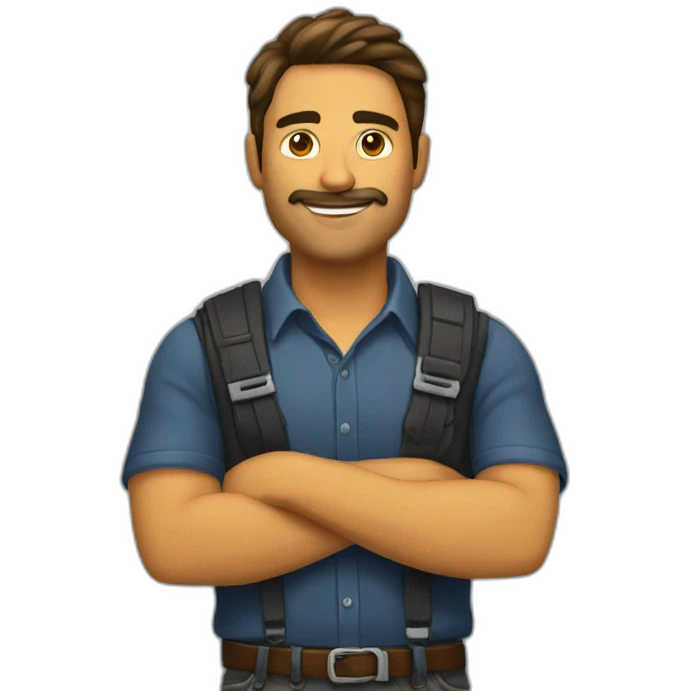 Hombre con coleta emoji