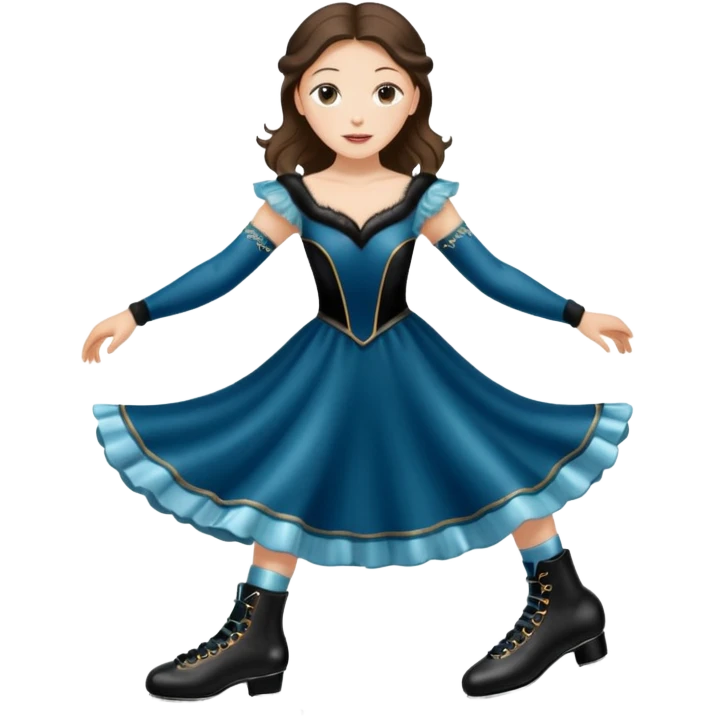 Victorian ice skater emoji