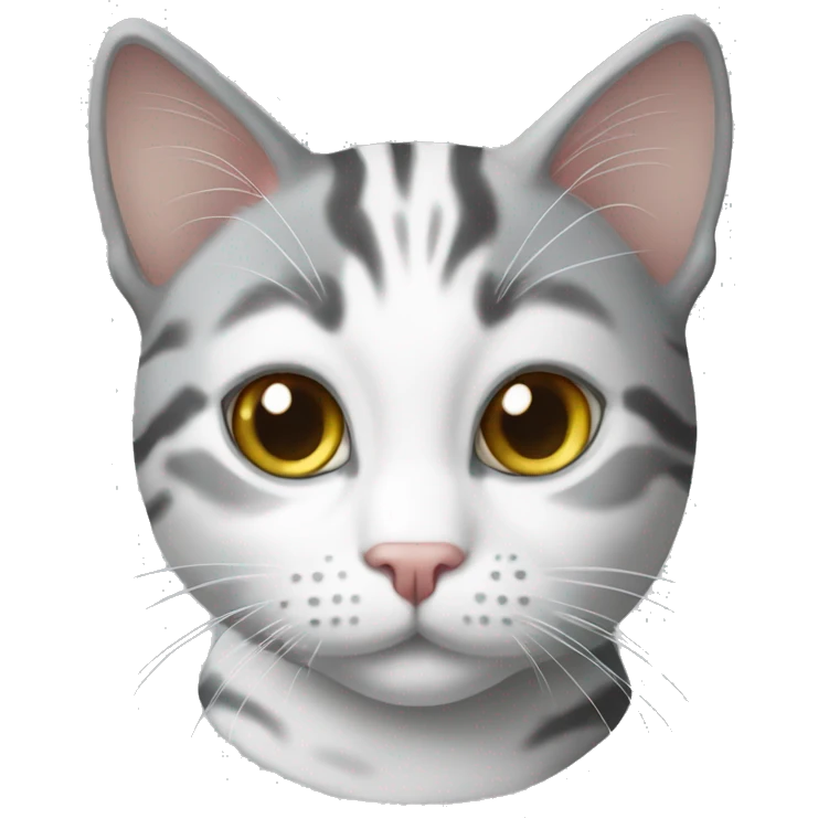 grey and white tabby cat emoji