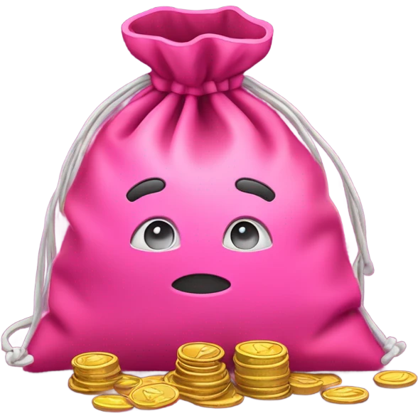 Pink bag of money  emoji