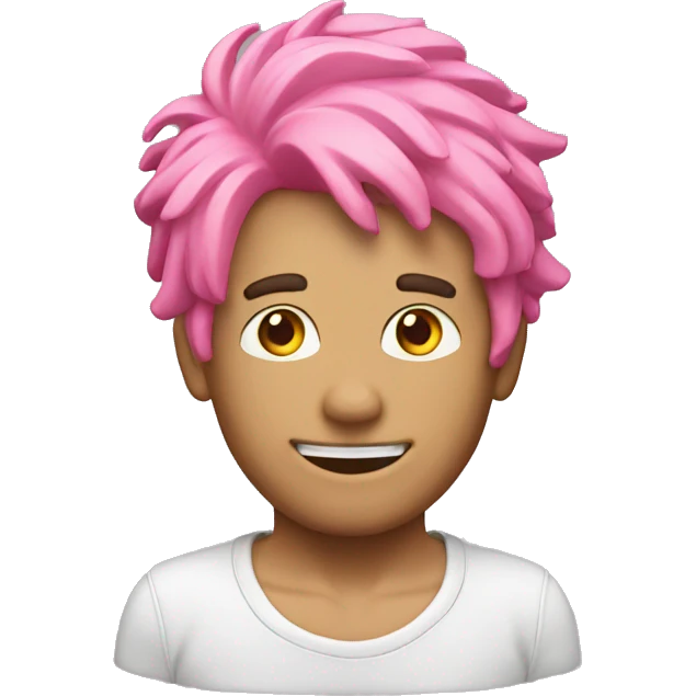 pink hair man ornament emoji
