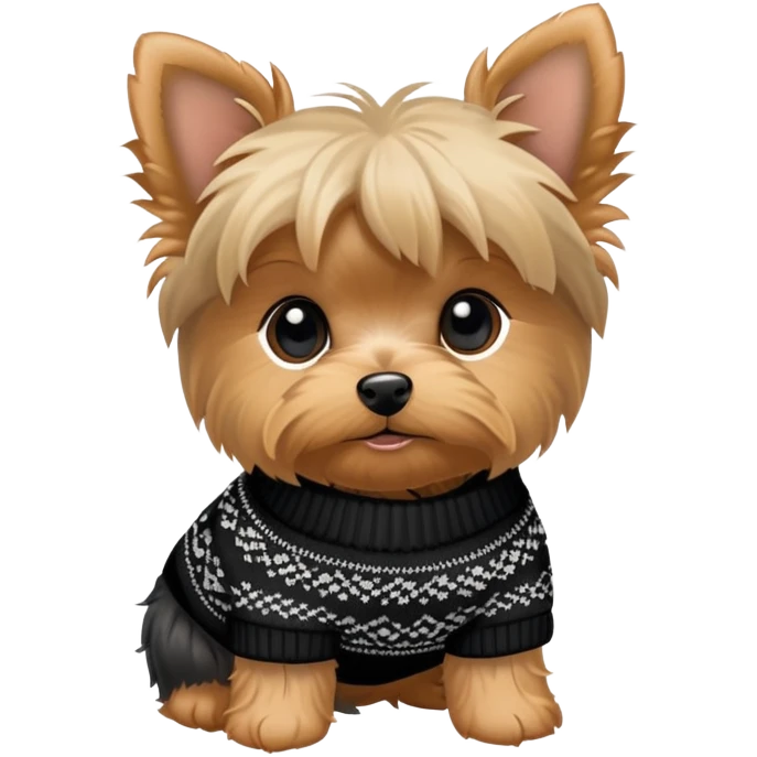 Yorkie puppy wearing clothes emoji