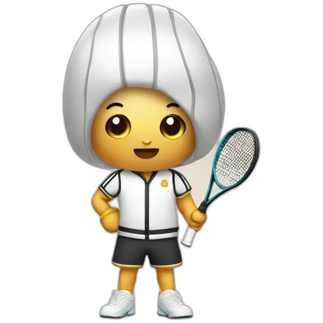 Kawaii potato in tennis uniform emoji