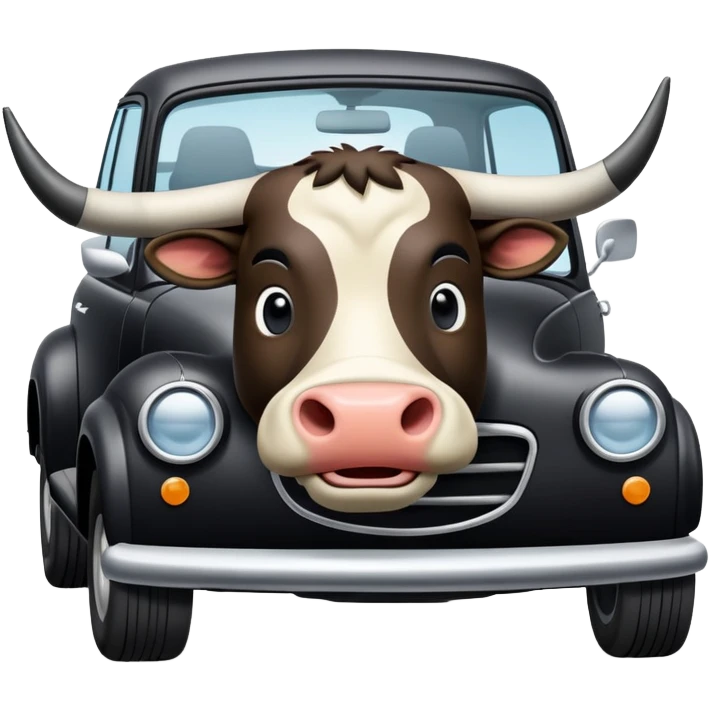 Hornochse im Auto  emoji