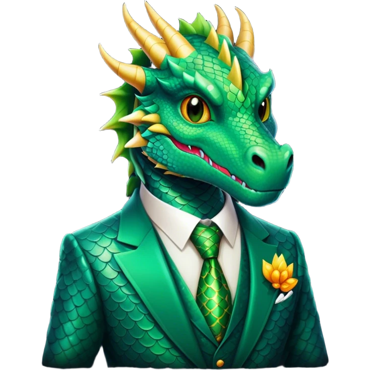 ein Drache im schicken Anzug emoji