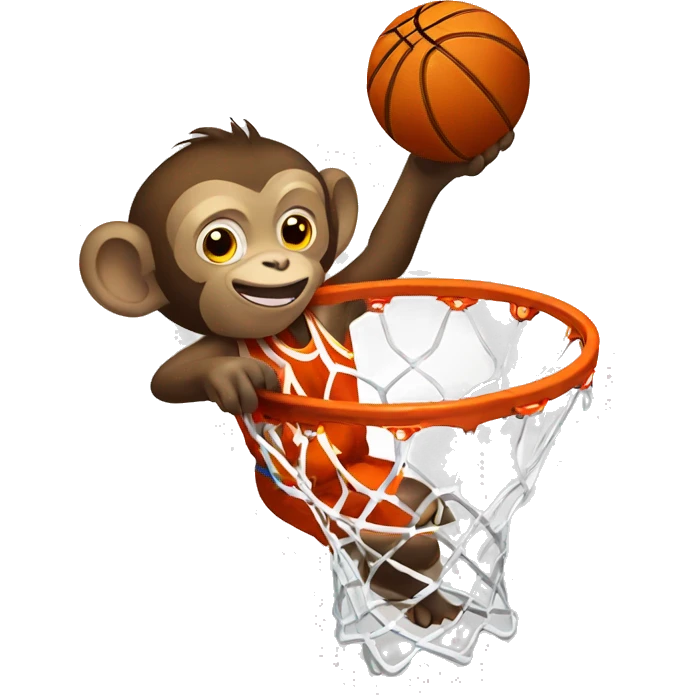 Monkey dunking basketball emoji