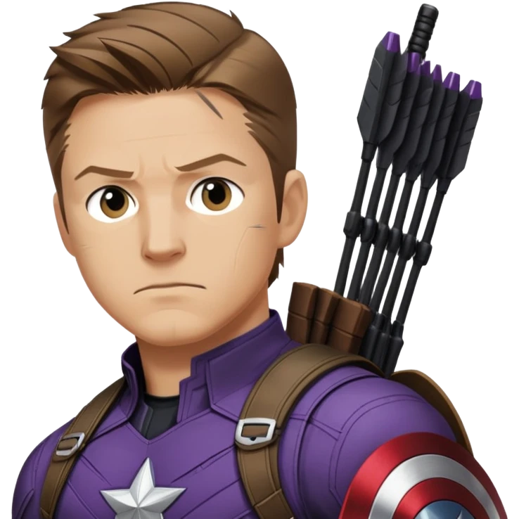 hawkeye clint barton portrait marvel, brown hair from captain america: civil war emoji