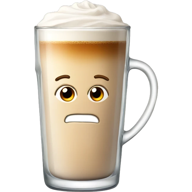 Chai latte in a glass mug emoji