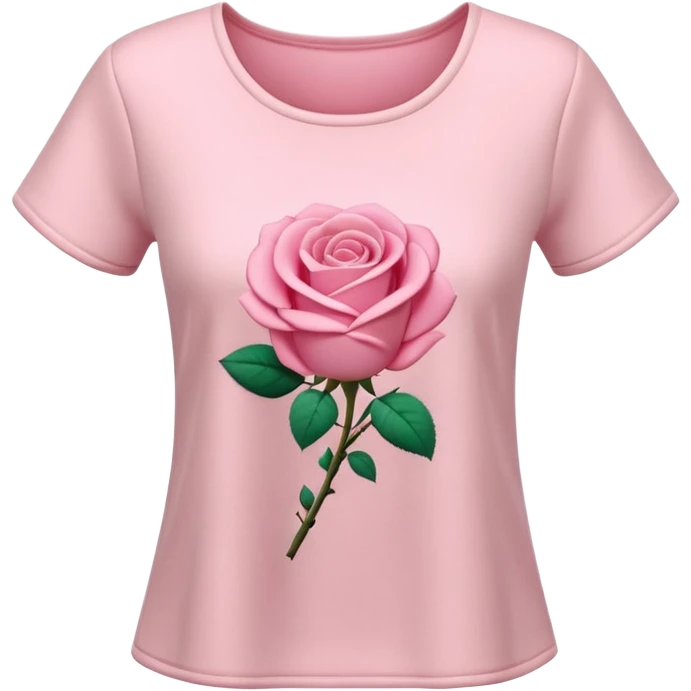 A 3D cartoon rose-pink women’s top with short sleeves, soft fabric texture, gentle lighting, isolated on plain background. emoji